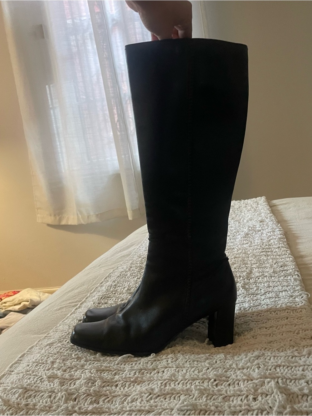 Liz Claiborne Classic Black Knee-High Block Heel Boots - - Picture 6 of 6